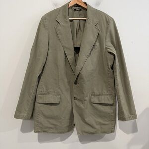 LL BEAN Men's Olive Green Blazer Sport Coat Cotton Field Chore Size 44 Tall